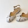 Sheepskin Version~ New French Hollow Leather One-word Sandals Women's Round Head Versatile Retro Camellia Roman Shoes