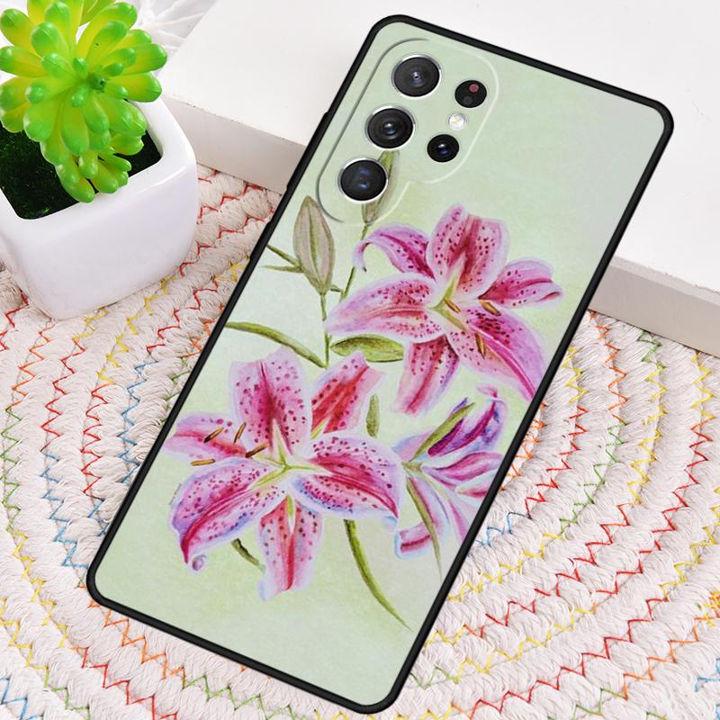 Силиконовый чехол для телефона с цветами лилии для Samsung Galaxy note 10 pro S26 S25 S24 S23 S22 S21 Plus S25Ultra Capa Cover