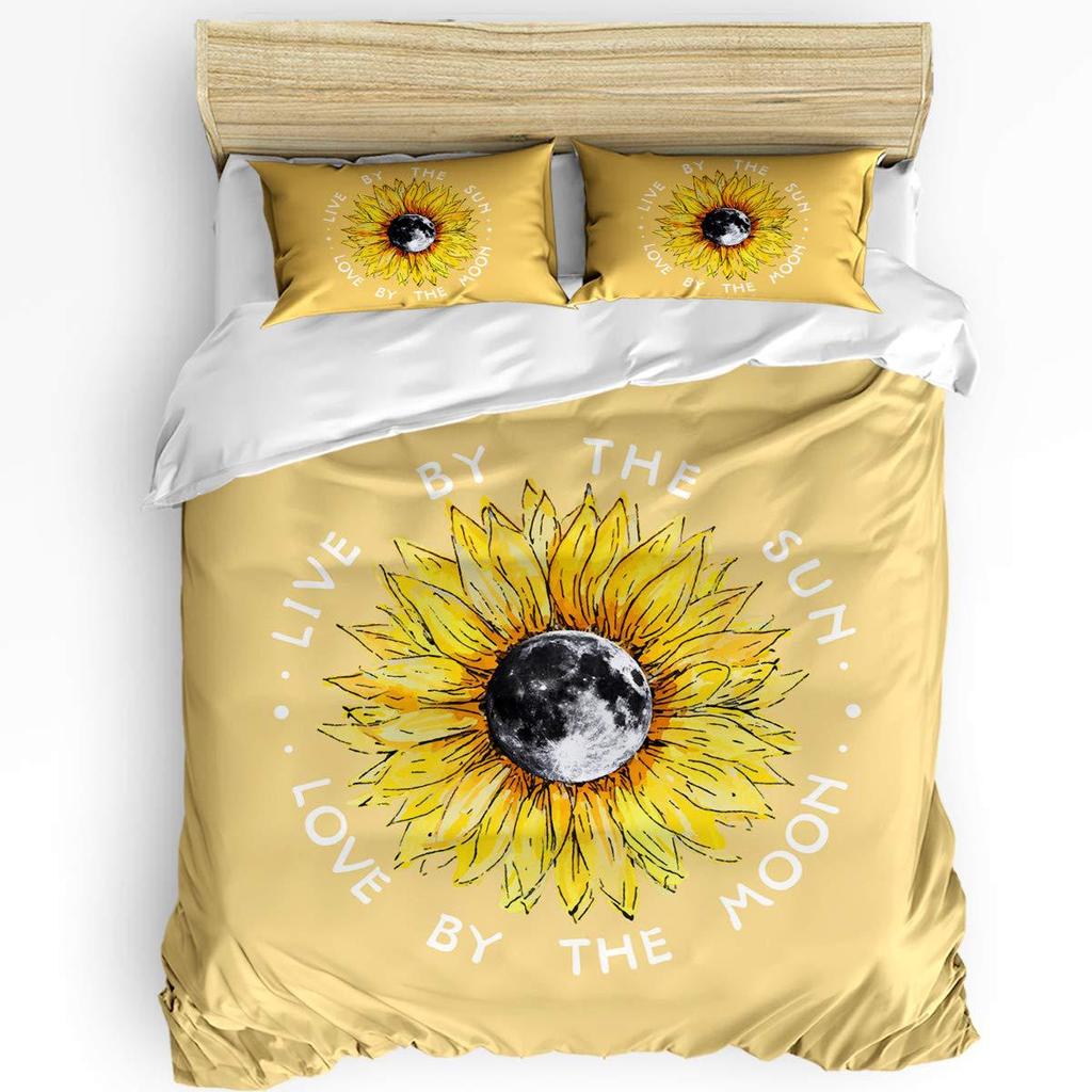 Turquoise Palm Tree Bedding Three-Piece Quilt Cover