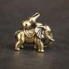Handicrafts Lucky Elephant Statue Solid Copper Animal Sculpture Brass Elephant Miniatures  Tea Pet