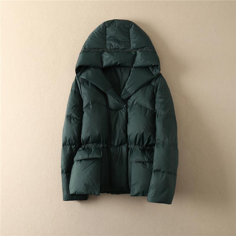 Осенне-зимний стиль, свободная теплая белая куртка-пуховик с капюшоном, ветрозащитная короткая парка, однотонная верхняя одежда