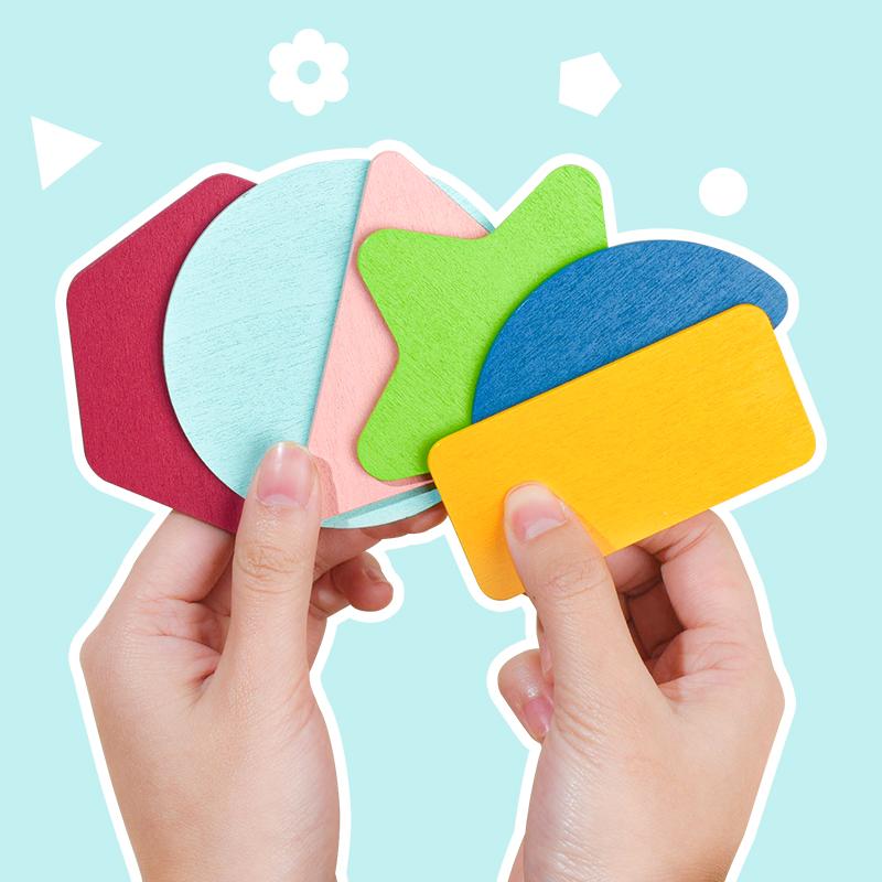 Деревянная 3D форма Геометрическая колонна Сопоставление Складывание DIY Игрушка-конструктор Дешевый Деревянный сортер форм Сортер Деревянная развивающая игрушка для детей