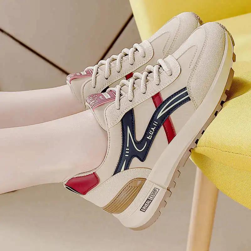 Нескользящая обувь без шнурков без каблука для женщин тканые хаки кроссовки боты панске спортивные тинес высокая мода женская обувь сапа