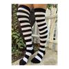 Women's 3 Ribbon Detail Cotton Black Laptop Socks Garter Height Black Tall Socks