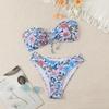 Женский купальник бикини бандо треугольник с принтом по всей поверхности для повседневного отдыха