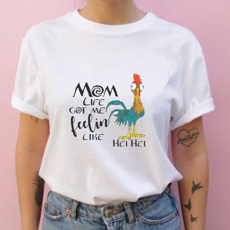 New Summer Cartoon Animal Letter Printed Roundneck Shortsleeved Tshirt for Women Made of Modal Fabric Aesthetic Clothes Tops