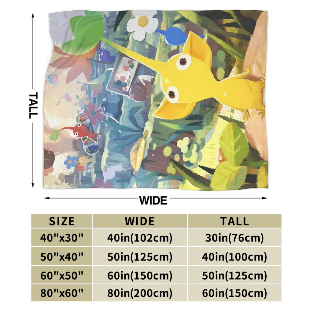 Yellow Pikmin Soft Warm Blankets  Children Plush Throw Blanket Street Trend Couch Bed Flannel Bedspread Sofa Bed Cover