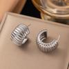 Elegant Retro Stainless Steel Earrings with Exaggerated Design for Women