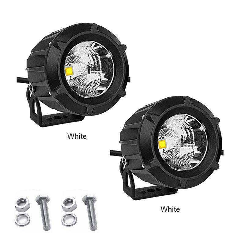 1/2 шт. светодиодная фара для мотоцикла, белая, желтая, противотуманная, дальнего света, вспомогательная лампа, универсальная