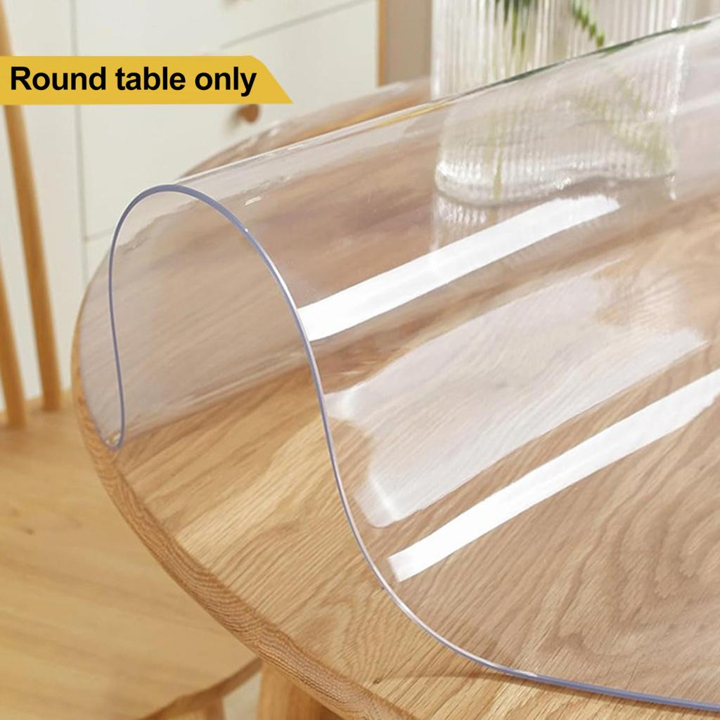 Yousheng Прозрачный коврик для обеденного стола, утолщенный, видимый, круглый, защитный, маслостойкий, нескользящий, термостойкий, водонепроницаемый коврик для журнального столика