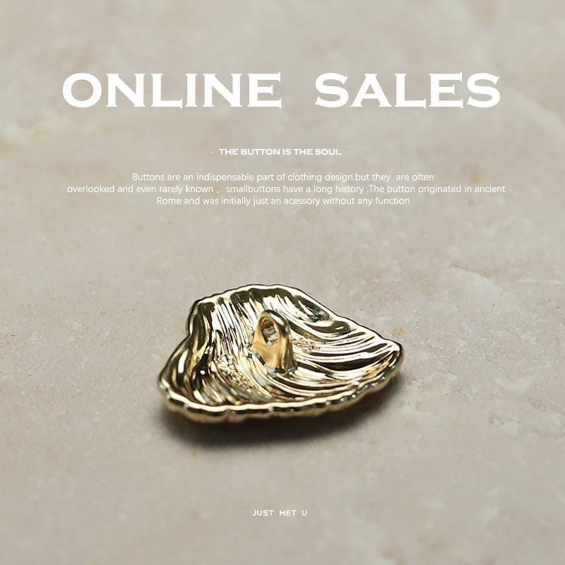 10Pcs Shell Shape Metal Buttons For Needlework Womens Dresses Sewing Accessories Elegant DIY Apparel Sewing Supplies Decoration