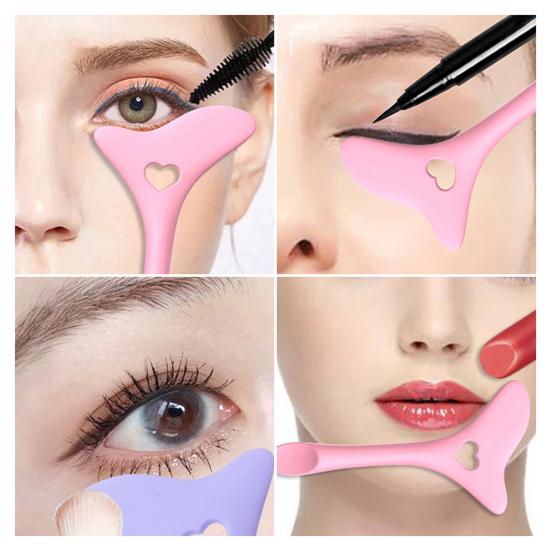 2Pcs Eyeliner Stencils Winged Eye Makeup Template for Beginners Multi-purpose Silicone Eye Makeup Tool Mascara