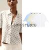 Summer New Product Women's Clothes Casual Style Lapel Ramie Blended Short Sleeve Bows Shirt Tops 8206730