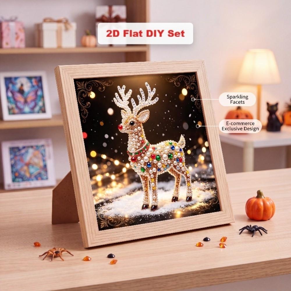 2D Flat DIY Pearl Painting Kit Delicate Christmas Ornament Christmas Decoration