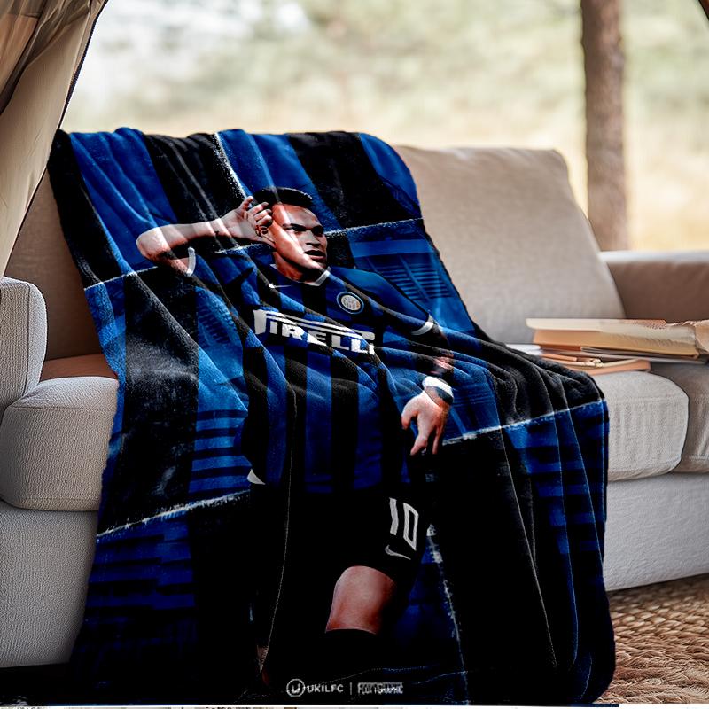 Inter Milan Star Lautaro Blanket Lightweight Ideal Bedding Blanket Perfect for Travel, Camping, Living Rooms, Offices, Sofas, Fan Christmas gift
