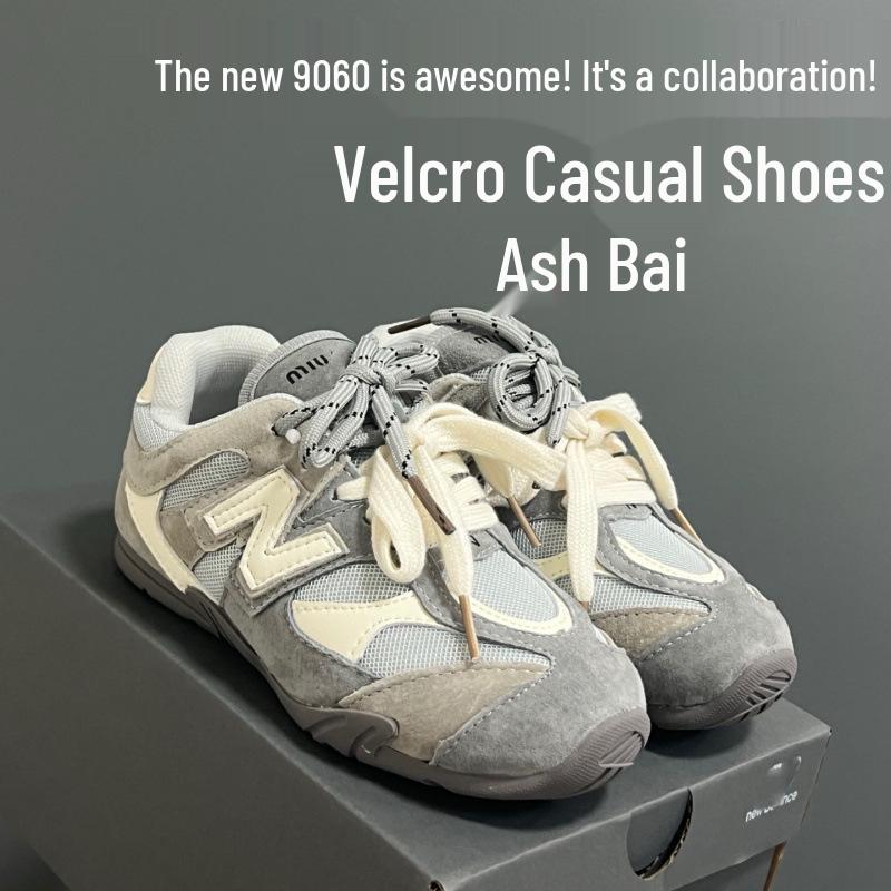 NB Оригинальная Коллаборация Липучка Легкие Дышащие Детские Miu Стиль Немецкие Тренировочные Кроссовки - Издание Forrest Gump для Всех Возрастов.