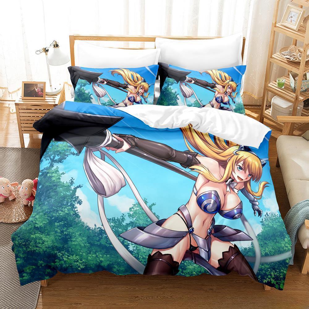 Комплект постельного белья с 3D-принтом Аниме Queen's Blade Односпальный Полуторный Двуспальный Кинг-сайз Комплект для кровати Взрослый Детский Спальня Пододеяльник Комплект Домашний Текстиль