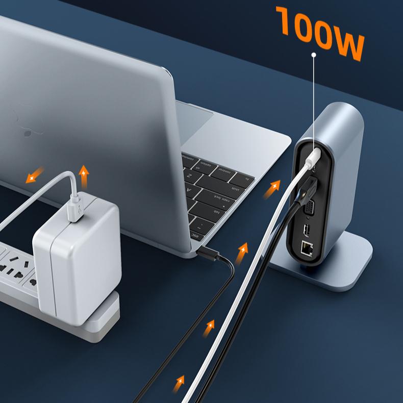 Вертикальная док-станция 12-в-1, многопортовый концентратор для ноутбука Thunderbolt 3, адаптер расширения