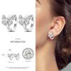 2024 New Earring for Women 925 Silver Sparkling Star Butterfly Heart Tassels Feather Hoop Earrings Engagement Wedding Jewelry