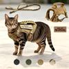 Одежда для домашних кошек Аксессуары для кошек Безопасная тактическая шлейка Жилеты Поводок для выгула С двумя наклейками Для кошек Щенков и маленьких собак