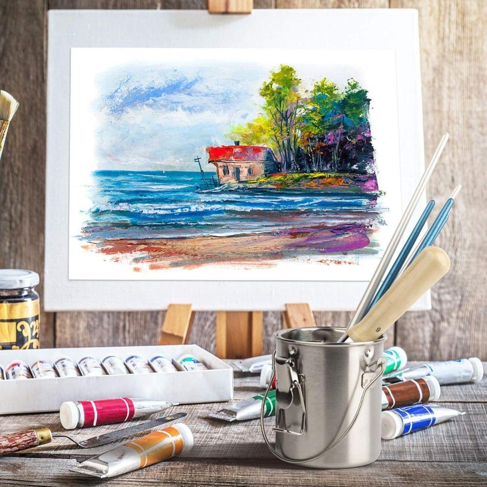 Brush Holder Airtight Brush Washer Leak-Proof Wash Pen Bucket Practical Brush Cleaner Paintbrush
