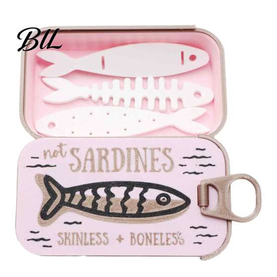 Travel Friendly Jewelry Storage Case Halloween Box, 3D Printed Small Keepsake Box with Fish Party Favor Shaped Holder, Gothic Decorative Organizer for