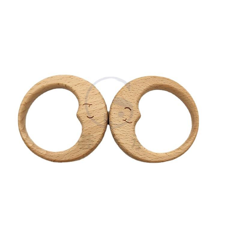 Wooden Baby Toys, Rattle, Teething Toy, Baby's 100-Day And First Birthday Photo Props, Accessories, Toy Wooden Ring