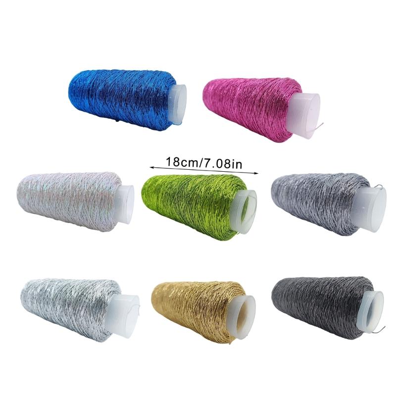 Нитки из полиэстера, 200 г/рулон, металлизированная нить для вязания крючком, плетения, изготовления сумок, брелоков, подвесок