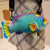 Plush Simulation Fish Plush Toy Bag Ocean Animal Fish Plush Crossbody Bag  Girls Gifts