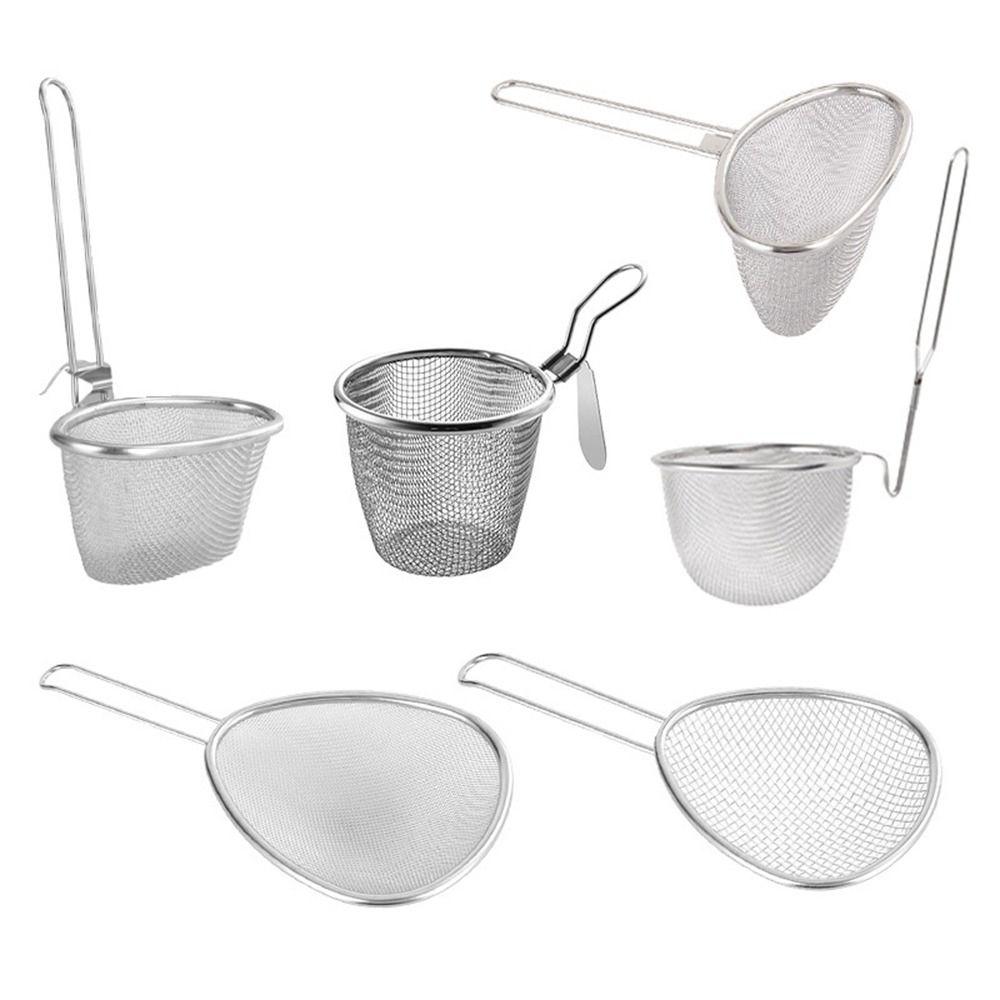 Сетчатая ложка-дуршлаг из нержавеющей стали 304, серебристая, кухонная утварь, дуршлаг для еды, ложка для корейской лапши, дуршлаг для овощей, дуршлаг для хот-пота