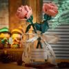 Трансграничные цветочные строительные блоки: Совместимый с Lego набор игрушек для сборки розы, подсолнуха и тюльпана