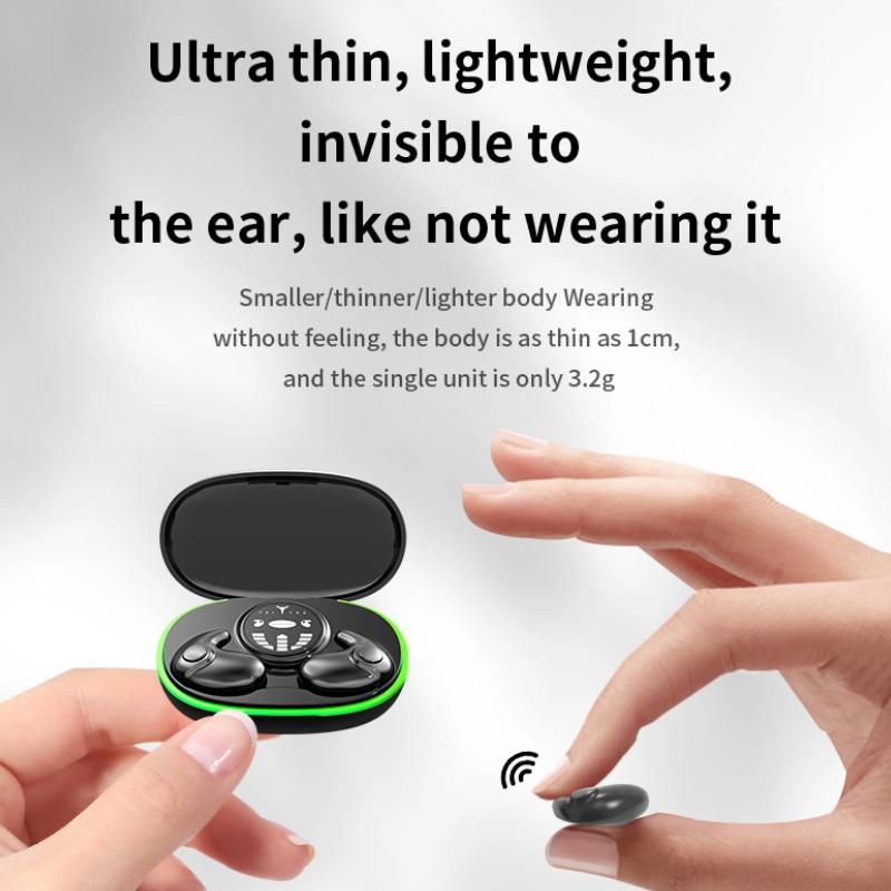Невидимые наушники для сна с шумоподавлением и чехлом для зарядки Мини-наушники TWS Беспроводные Bluetooth-гарнитуры с сенсорным управлением Сверхлегкие скрытые наушники