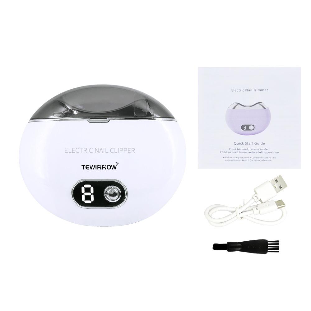 TEWIRROW Автоматические электрические кусачки для ногтей с УФ-лампами, безопасные кусачки для ногтей, пилочка для ногтей, перезаряжаемый триммер для ногтей для пожилых людей, детей