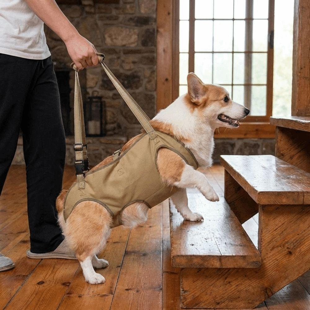 Adjustable Pet Auxiliary Vest Soft Lining Thicken Handle Support Harness Mobility Aid Full Body Support Pet Auxiliary Sling