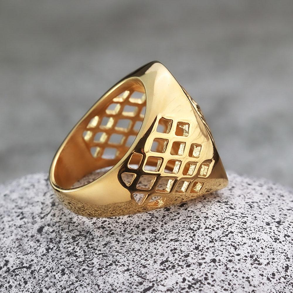 European and American Retro Hip-hop HIPHOP Jewellery Titanium Steel Diamond Horse Head Men's Ring