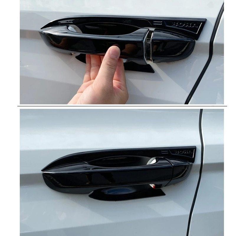 For Citroen C4 Cactus 2014~ Gloss Black Outer Door Smart Handle Cover Trim ABS Protective Stickers Car Exterior Accessories