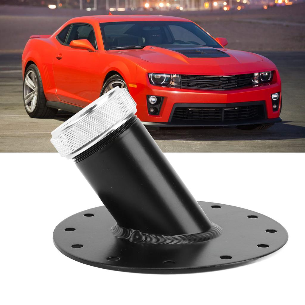 45 Degree Fuel Cell Filler Neck 45 Degree Fuel Cell Filler Neck with 12 Bolt Steel Base Aluminum 1.5in Inner Diameter