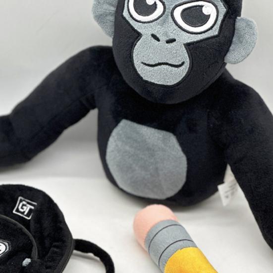Мягкая плюшевая игрушка Gorilla Tag, кукла-орангутанг с очками-карандашами, вдохновленная популярной игрой, милый цветной подарок для коллекционеров игр
