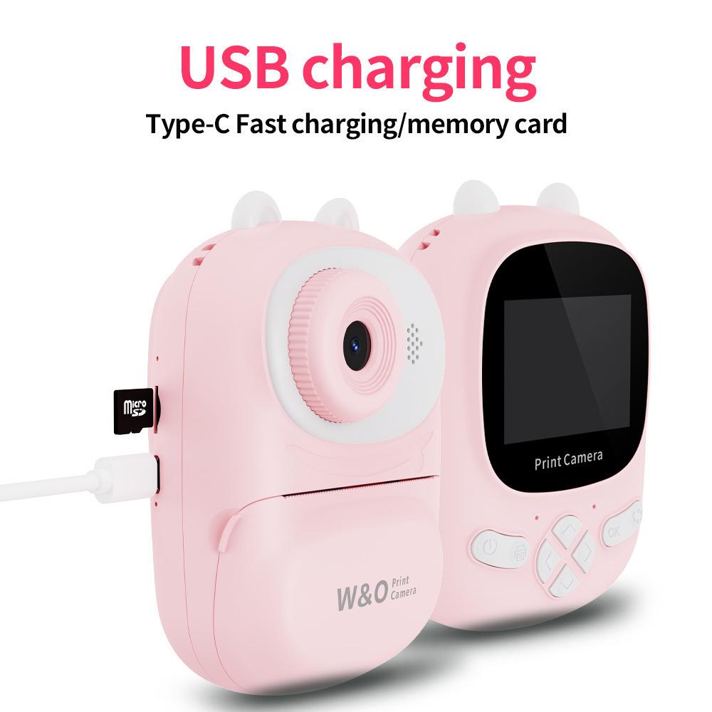 Новая детская камера с принтом, для фото на улице, портативная, с термобумагой, мгновенная печать, цифровая мини-камера HD-видео