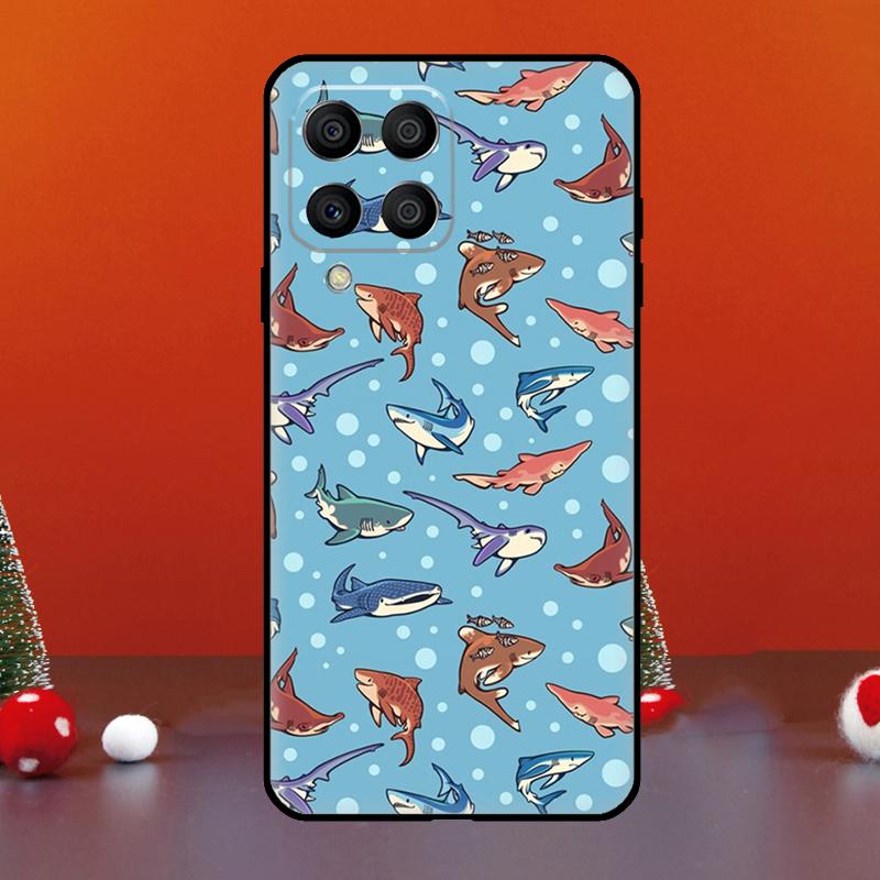 Мультяшная акула для Samsung Galaxy M14 M34 M54 M11 M21 M31 M13 M33 M35 M53 M55 M15 M12 M32 M52 M06 M16 Чехол
