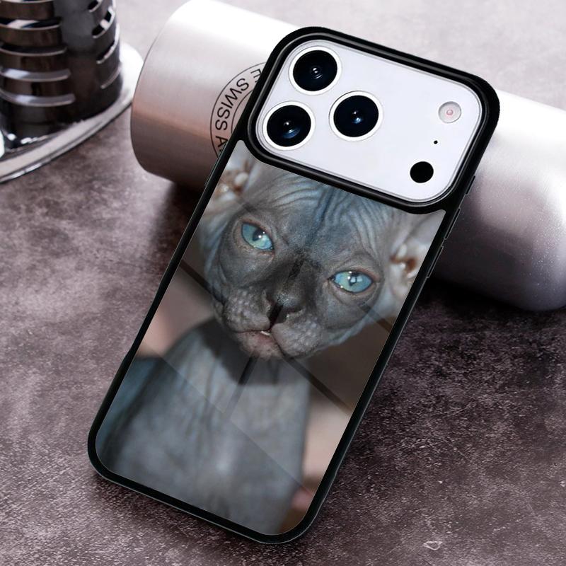 СМЕШНАЯ ГОЛАЯ КОШКА СФИНКС Чехол для телефона для iPhone 17 16 15 Pro Max Air 14 13 12 11 Plus Ударопрочный чехол