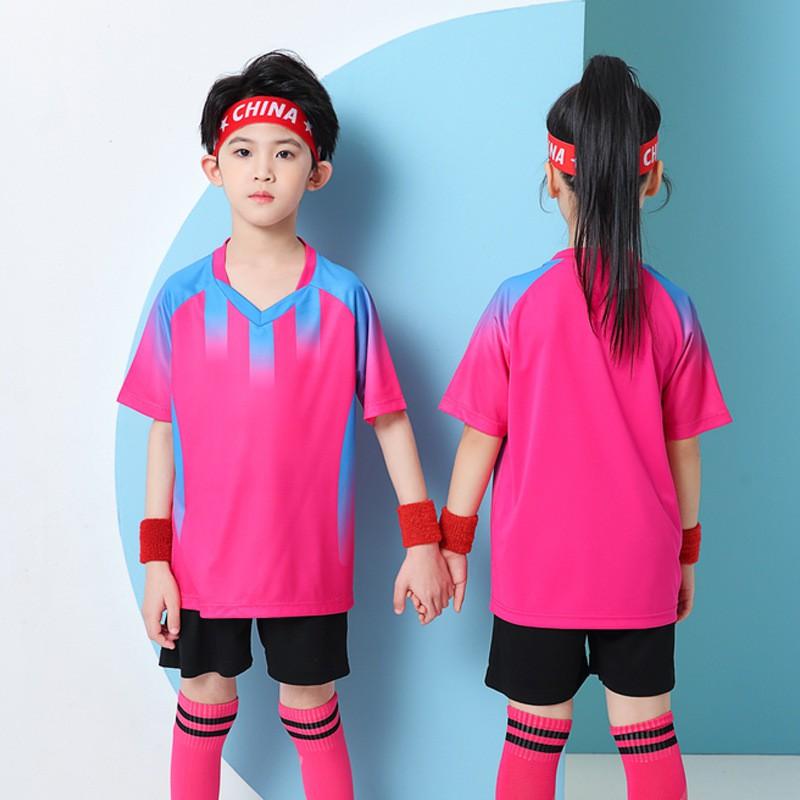 Kids Soccer Jersey Set Boys Short Sleeve Football Uniform Training Match Sportswear Children