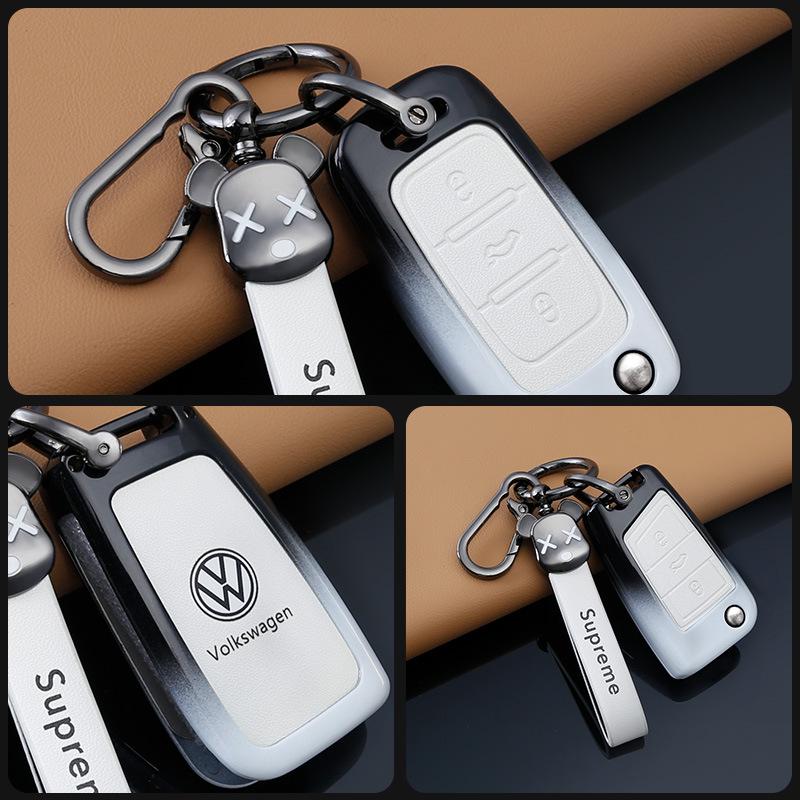 Чехол для ключа Volkswagen для моделей Passat, Sagitar, Lavida, Magotan, Tayron, Tharu, Teramont, Bora - Унисекс Раскладывающаяся застежка-ракушка