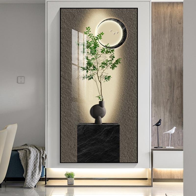 New Chinese Style Green Plants Canvas Painting Still Life Vase Flower Posters Prints for Porch Living Room Wall Decor Unframed