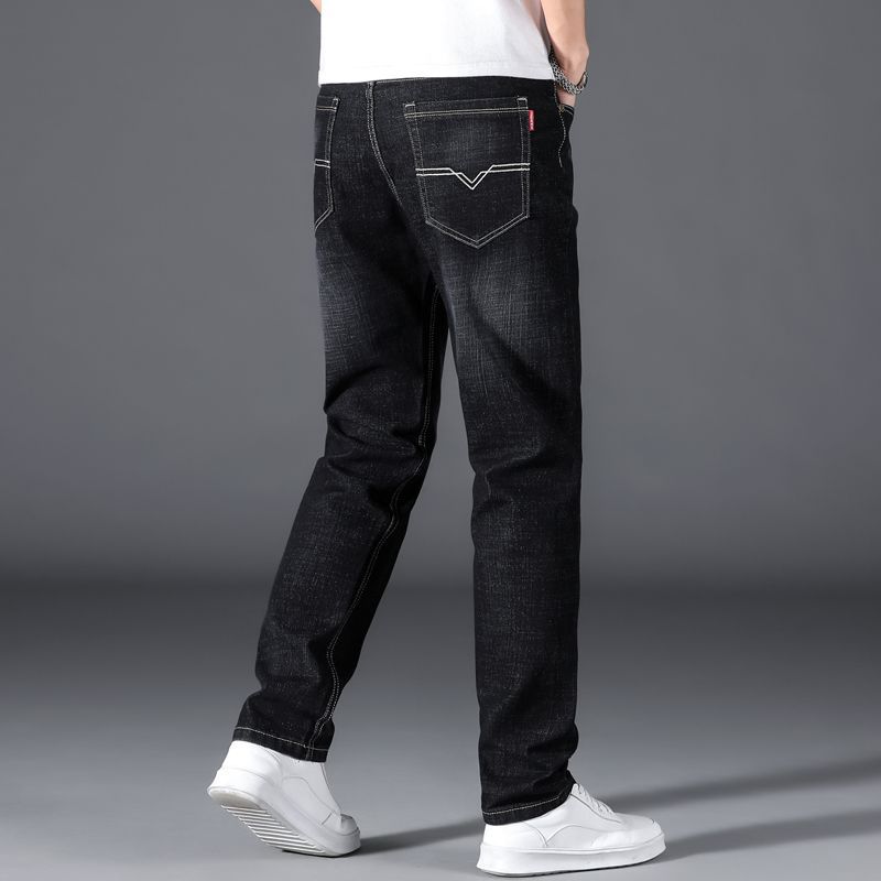 Флисовые утепленные джинсы эластичные большого размера свободные и для полных, повседневные теплые брюки с высокой талией