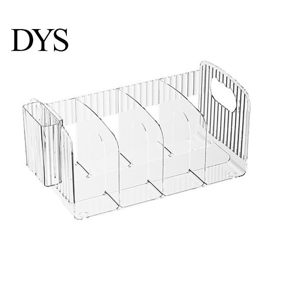 Desktop Document Storage Rack Clear Magazine Holder, 3/4-Compartment Desk Organizer, Vertical Bookend File Space Saving Book Stand for Students Sorter