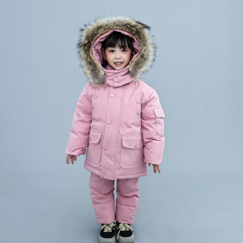 Winter Baby Down Jackets for Boys, Small and Medium-sized Children, Two-piece Suits for Girls, Overalls and Jumpsuits