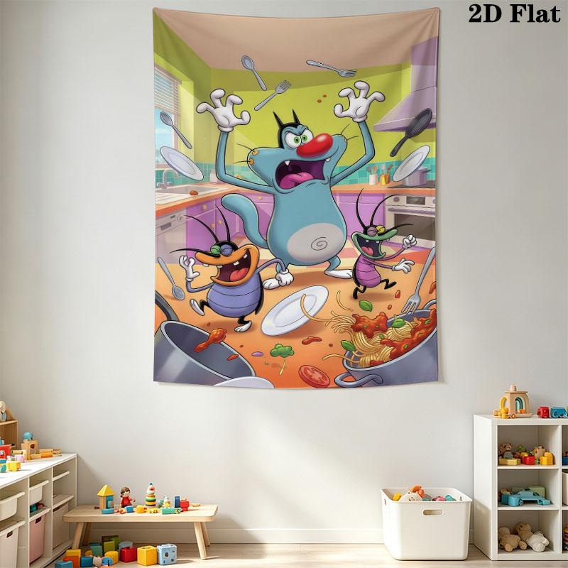 Oggy Soul Wall Tapestry Aesthetic Wall Hanging Printed Fabric Blanket Decorative Tapestries for Bedroom Living Room Home Decor