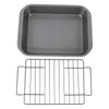 Nonstick Roaster with Rack Carbon Steel Heat Resistant Rectangular Roasting Pan Oven Baking Tray