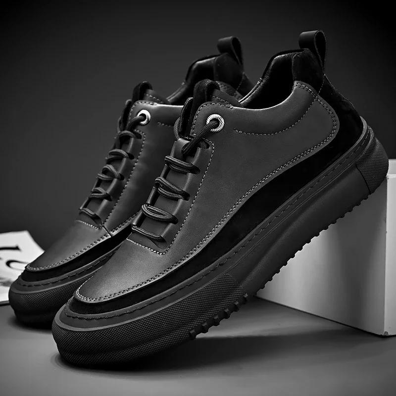 Новые мужские повседневные туфли, модные удобные кроссовки, уличные мужские кроссовки на шнуровке из натуральной кожи, дизайнерская обувь Sport Masculina 2024